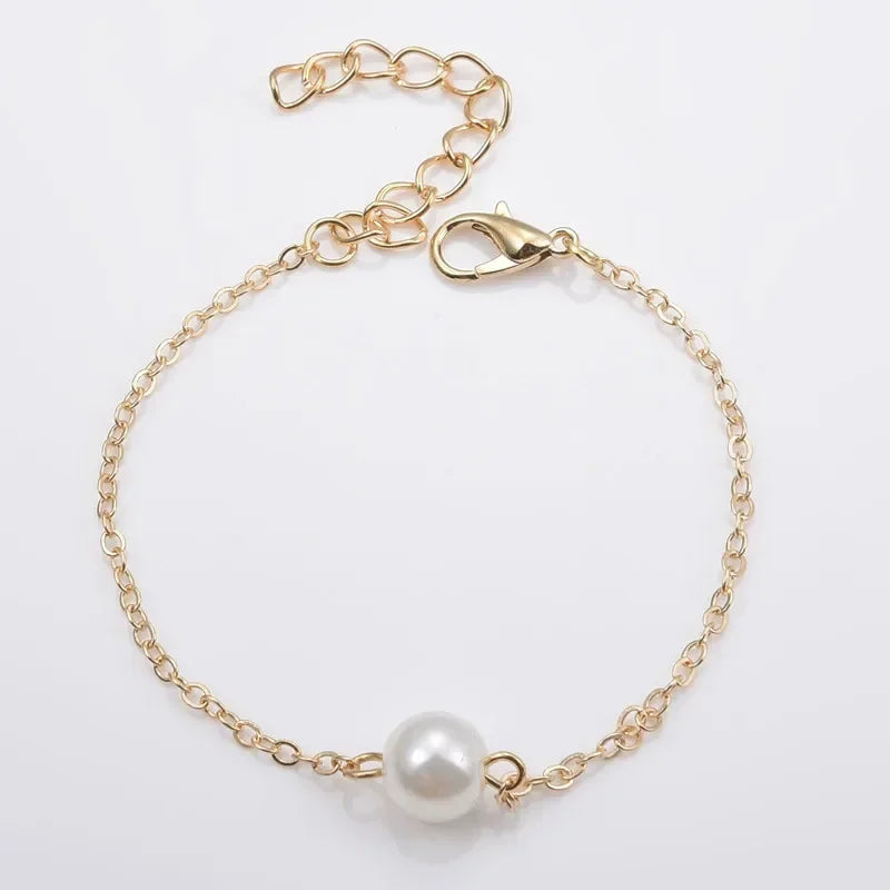 Delysia King Women's Single Pearl Bridesmaid Bracelet Girl Gift Party Simplicity Trendy Jewellery
