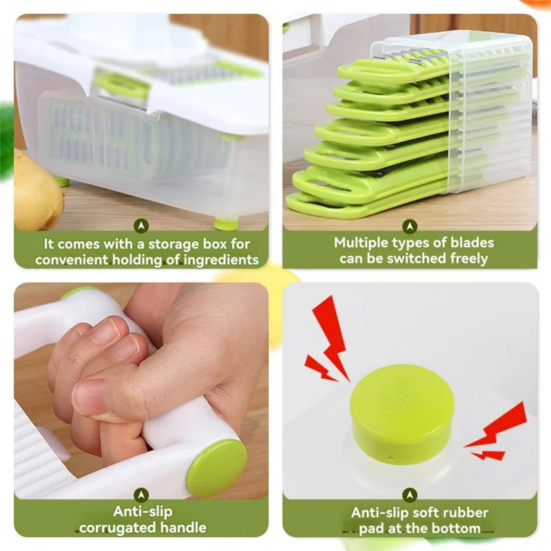 KYCOR-Kitchen Grater Multifunctional Vegetable Grater With Container Home Kitchen Slicer Potato Grater Cheese Grinder