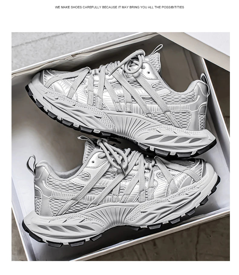 Men's Shoes Fashion White Sneakers For Men Lace up Skateboard Board Shoe Thick Sole Versatile Vulcanized Shoes Zapatillas Hombre