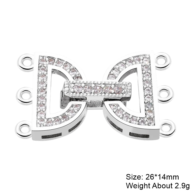 Juya 18K Gold Silver Plated Wedding Decorations Connect Fastener Closure Clasps Accessories For DIY Beads Pearls Jewelry Making