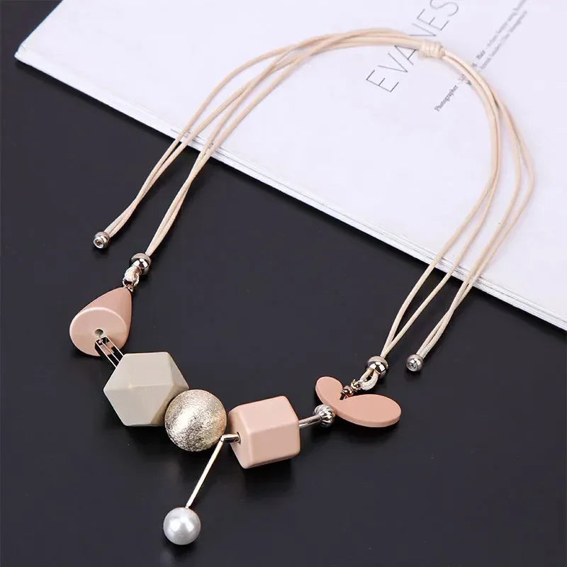Women's Necklace Bohemian Geometric Round Vintage Tassel Long Sweater Chain Necklaces Fashion Women Jewelry Accessories