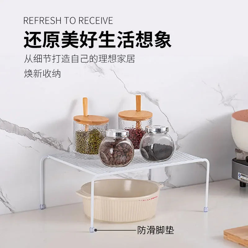 Kitchen Cabinet Organizer Shelf Iron Storage Rack Holder Bathroom Cabinet Organizer Food Pantry Organization and Storage Shelves