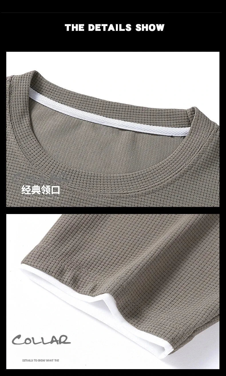 Mens Sports Suit Fashion Short Sleeve Tracksuit Men Suits Summer Men's Two Piece Set Linen Fabric Casual T-Shirt and Shorts Set