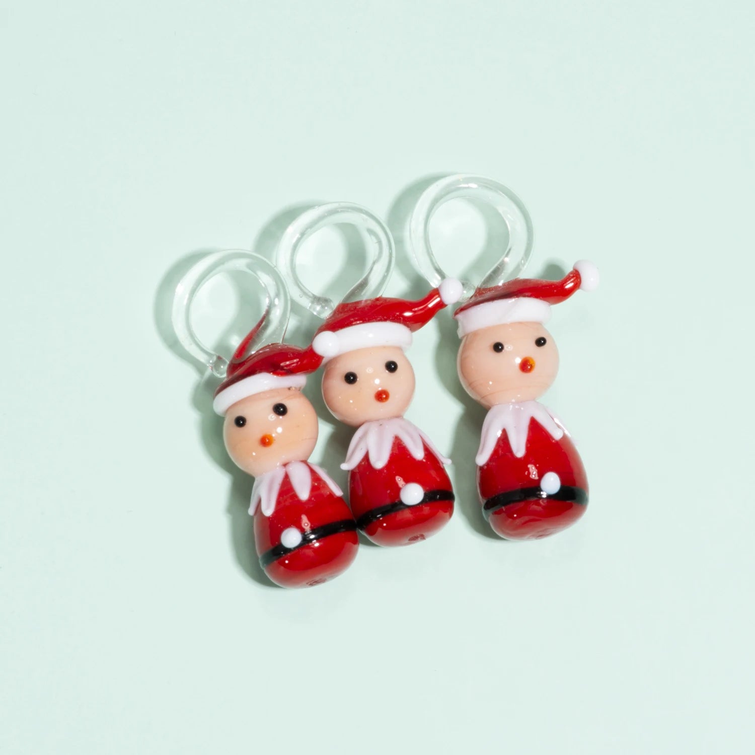 2Pc Christmas Glass Decor Set - Cheerful Santa & Snowman DIY Ornaments for Festive Trees