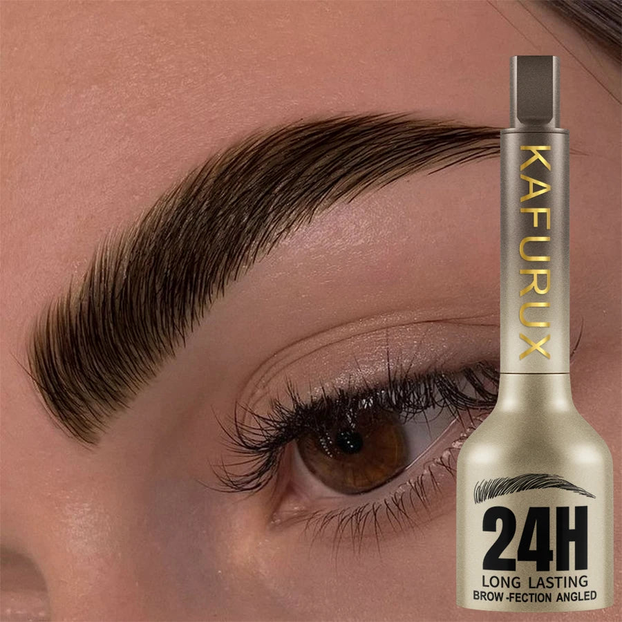 3-Color Wild Eyebrow Pencil Square Angled Brush Velvet 3D Brow Dye Cream Anti-smudge Waterproof  Eyebrow Tint Pen Eye Makeup 1pc