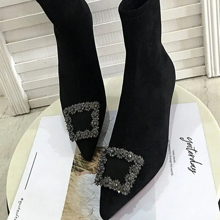 Hot Sale Autumn Winter Shoes Women Pointed Toe Women Boots High Heels Women Boots Zapatos De Mujer