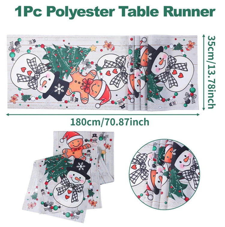 Christmas Table Runner Merry Christmas Decoration for Home Xmas Party Decor 2025 Navidad Notal Noel Ornament Happy New Year 2026
