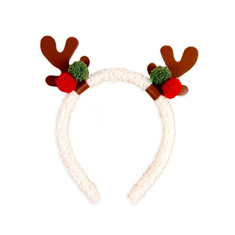 Accessories Decoration Pros  Ball Elk Children Girls Hair Wear Antler Hair Hoop Women Hair Band Christmas Hair Accessories
