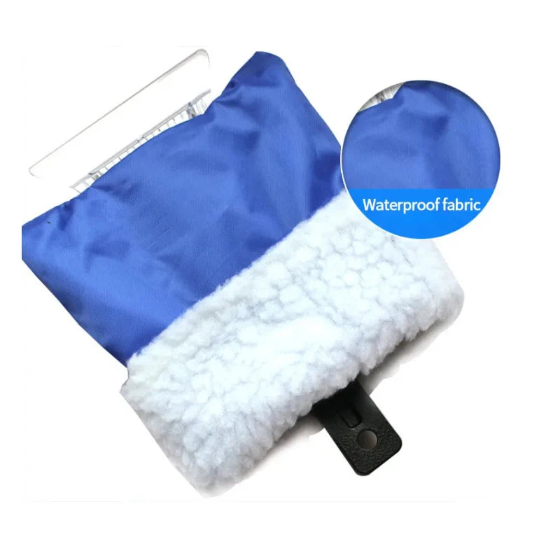 Winter Car Defrosting Warm Gloves De-icing Snow Shovel Plus Gloves Thickened Padded Icebreaker Universal Car Accessories
