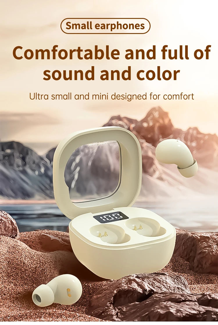 SK19 Bluetooth 5.3 Earphones Mini Invisible Headphones TWS Wireless Earbuds HIFI Stereo Noise Reduction Heasets with Microphones