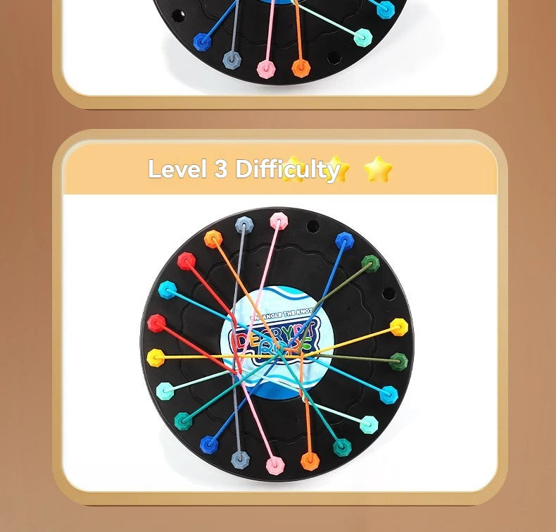 New Kid Rope Knots Puzzle  Board Game Color Line Twisted Connected Ropes Logic Thinking Table Game Parent Child Interactive Toy