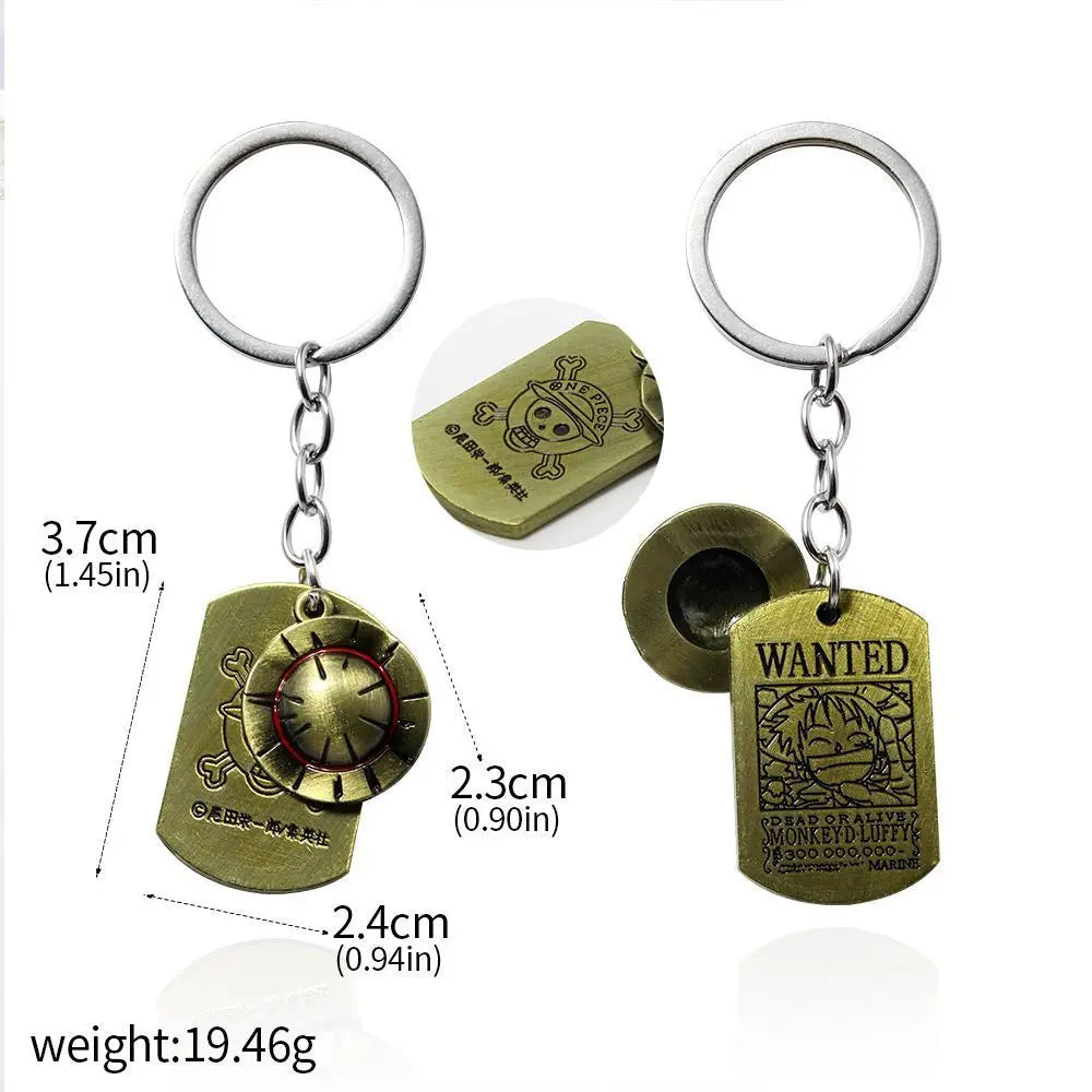 Fashion Men Keychain Skull Hat Otatable Metal Keychain Retro Keyring Anime Letter Bag Pendant Accessorie Fan Cosplay Props Gift