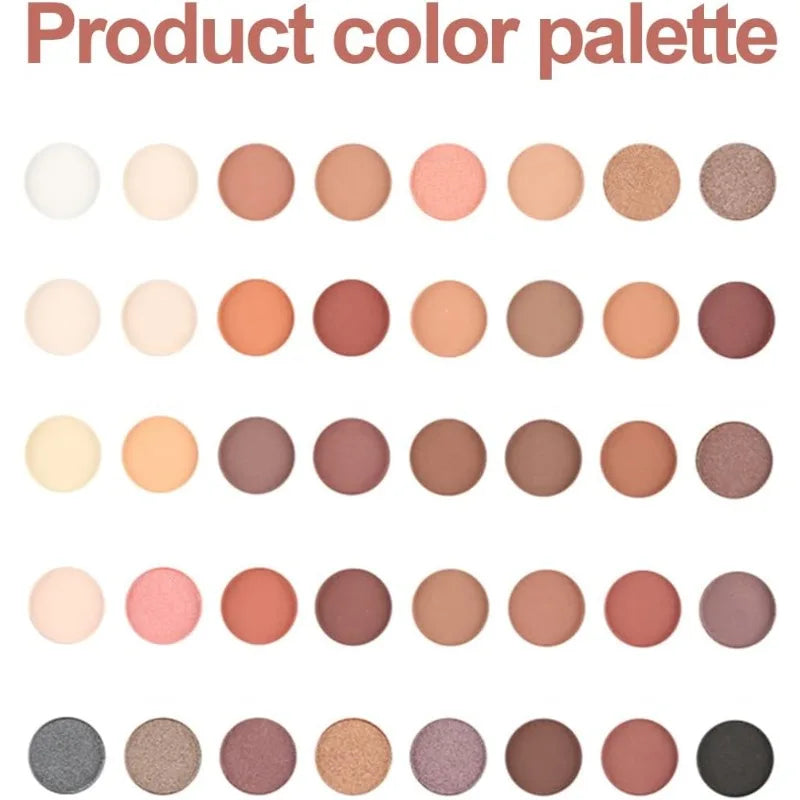 40 Colors Eye Makeup Palette Matte Shimmer Metallic Eyeshadow Pallet Long Lasting Blendable Natural Colors Make Up Eye Shadows