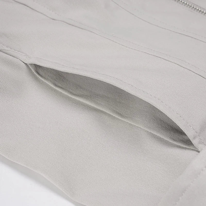 Women Jacket Pocketd Long Sleeve dCasual Zipper Coats Slim Fit Turn Down Collar Solid Outwear Elegant Lady Autumn