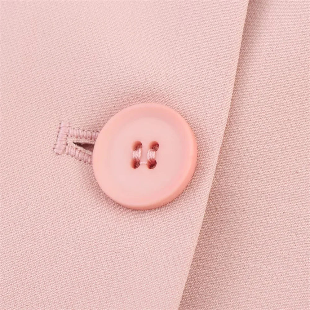 women's summer new fashion casual lapel single breasted decoration suit jacket high waisted lace up suit pants