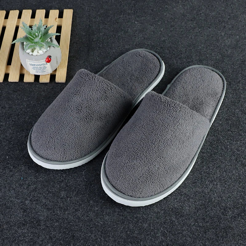 Women Indoor Slippers warm furry Home Slipper Winter Home shoes Women Men House Flat Closed Toe Slides for Bedroom Flip Flops