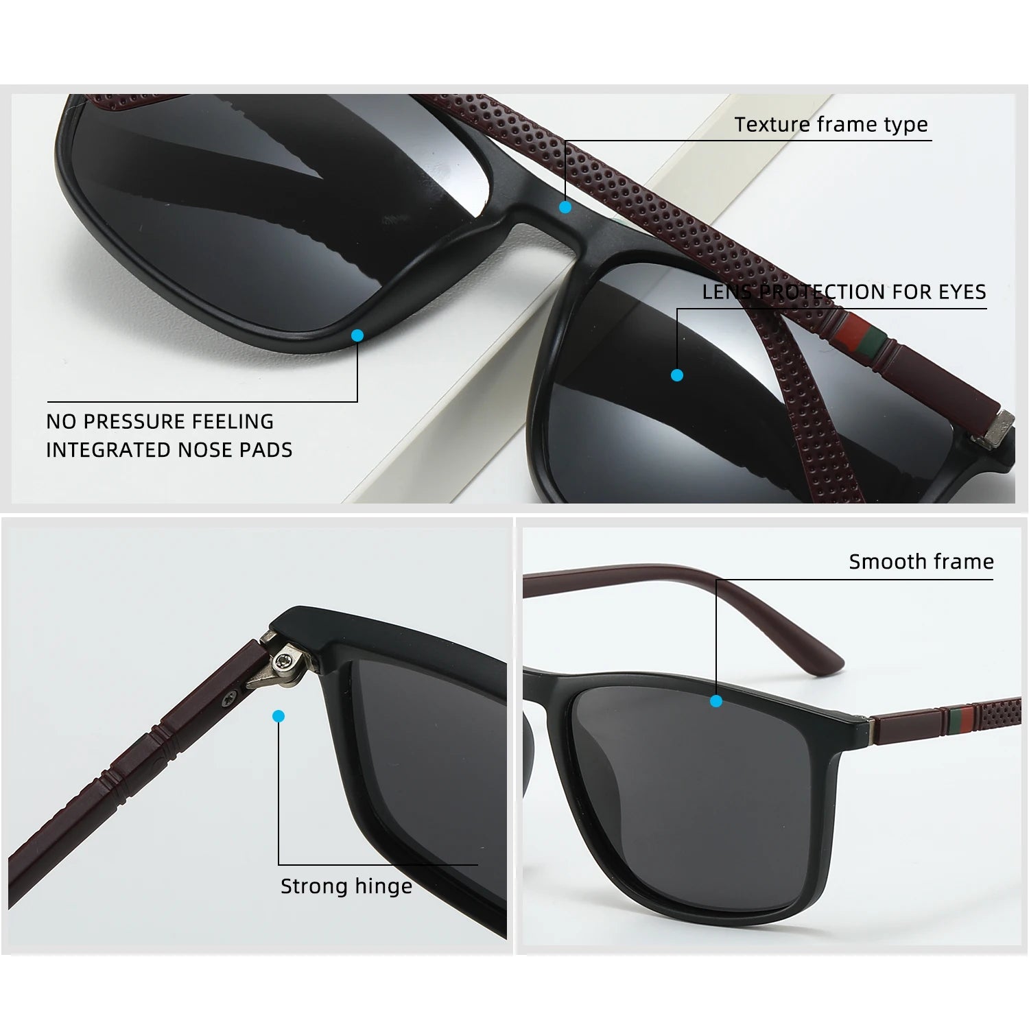 Classic Trendy Square Sunglasses For Men Women, Outdoor Sports Driving Fishing Supplies, Photo Prop