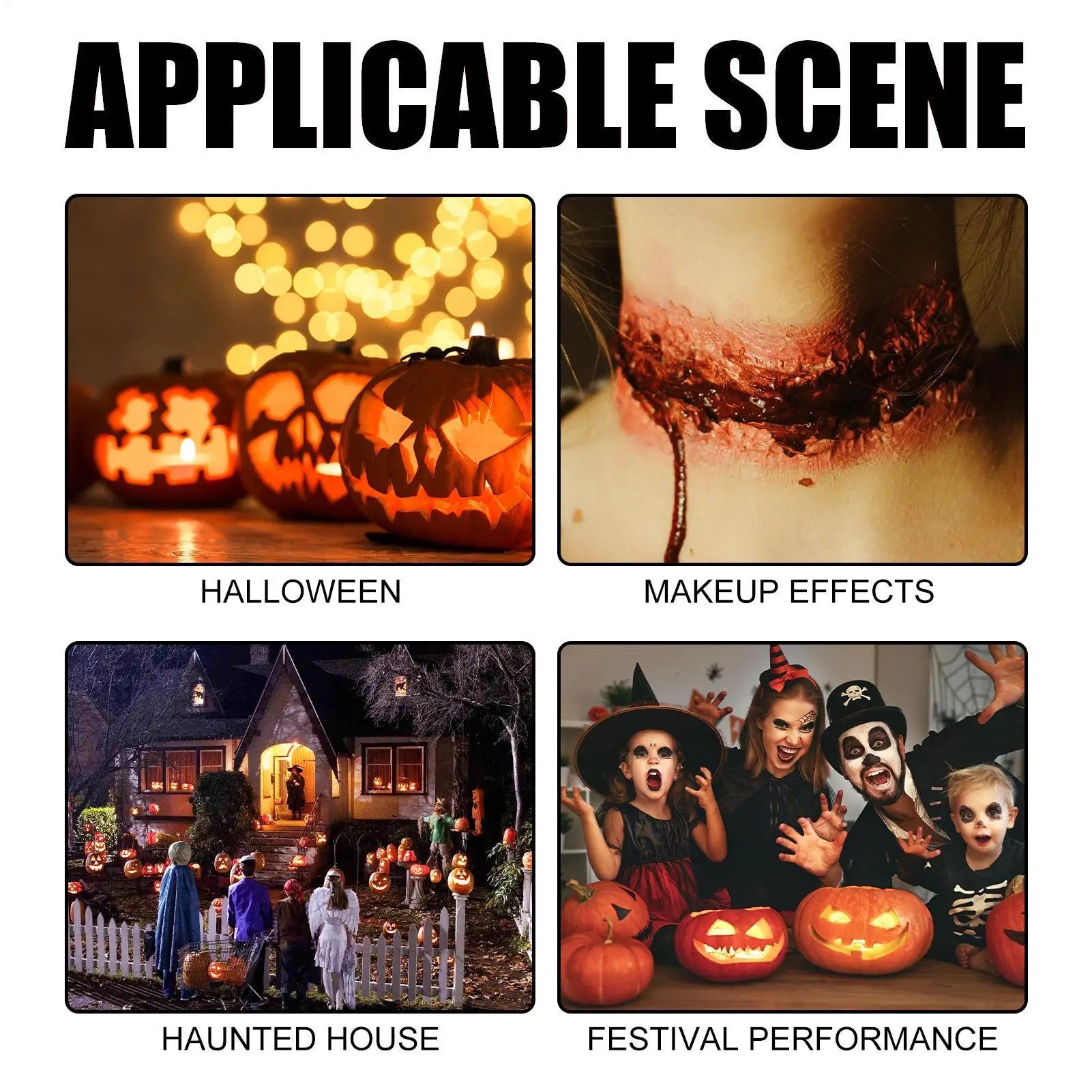 2-in-1 Halloween Makeup Kit, Washable Special Effect Cosmetics for Body Painting Eyebrow Nose Wound Role-Play Zombie Theater