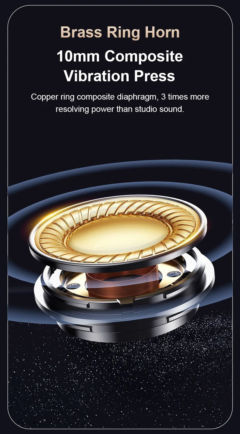 2025 Newest Wired Earphone With Microphone Hifi Music Monitor Bass Headphones Noise Cancelling Headset For Sport Gaming Earbuds