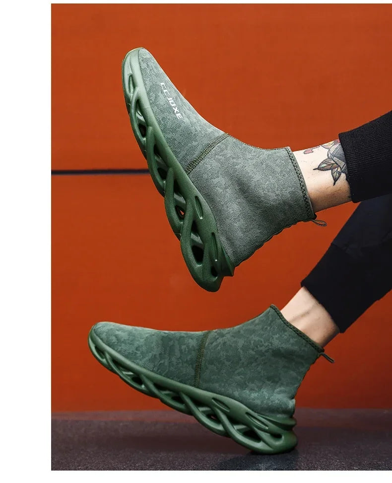 Socks Shoes for Men Black Sneakers Light Breathable Men Runing Shoes Outdoor Platform High Top Men Shoes New Unisex Sport Shoe