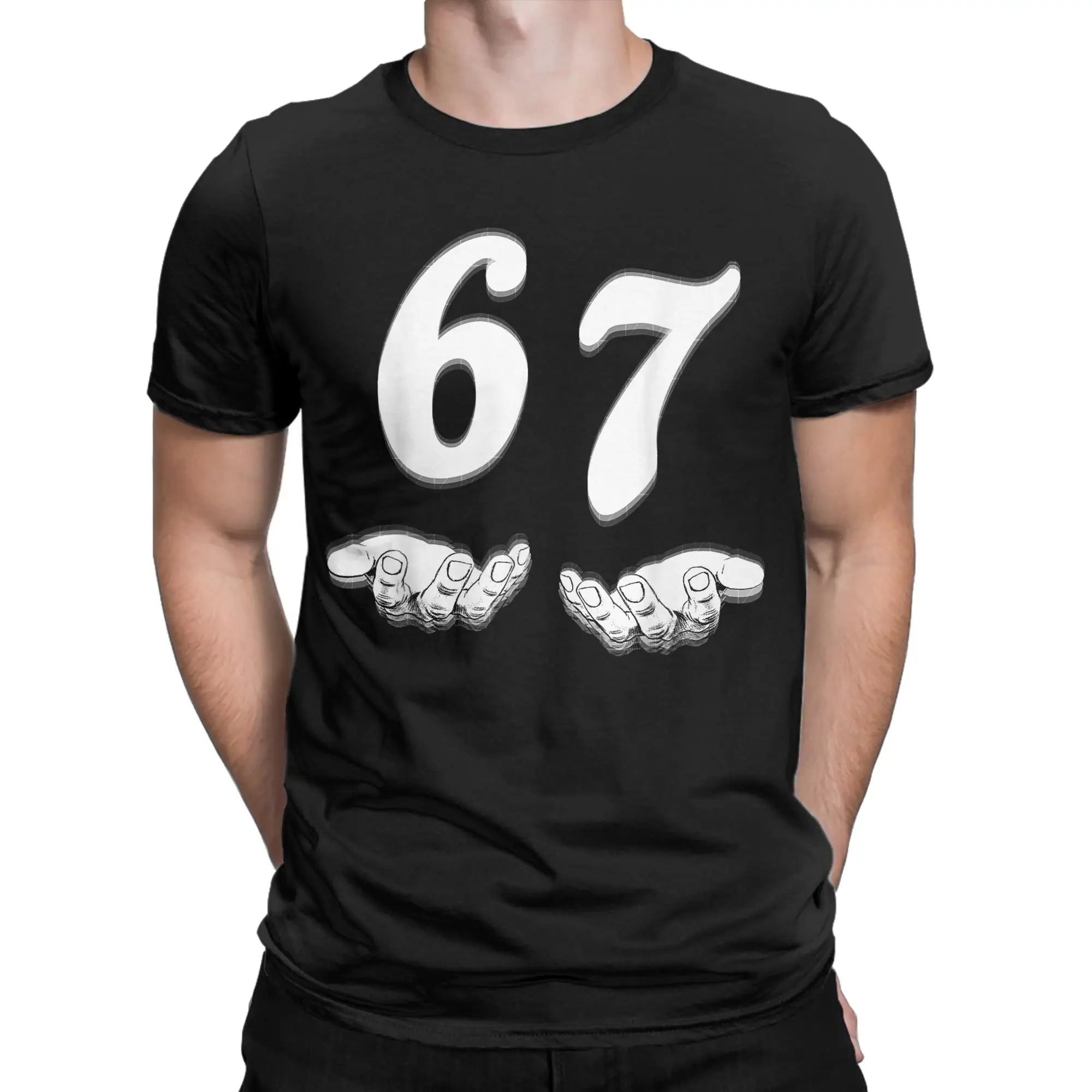 Men T-Shirts Funny Six Seven 6 7 Meme Gen Alpha Slang Vintage 100 Cotton Tees Short Sleeve T Shirt Crewneck Clothes Graphic Tops