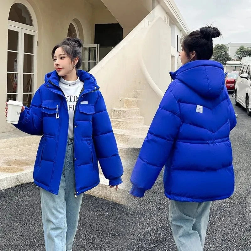 New Winter Women Down Cotton Jackets Casual Oversized Parkas Thick Warm Hooded Pattern Coats Female Winter Outwear Sports Parkas