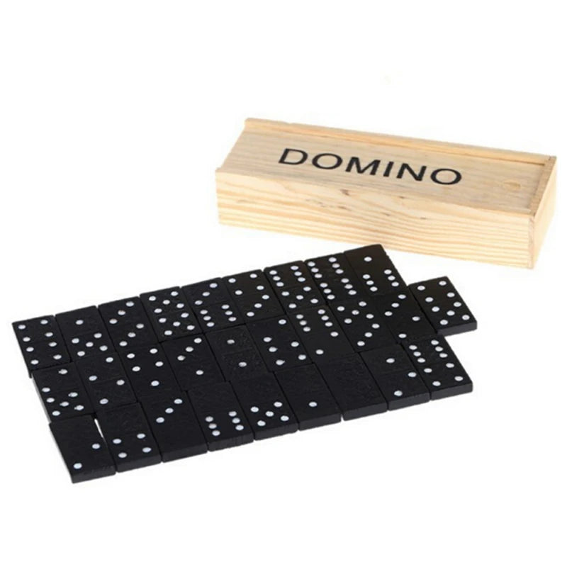 1set  Wood Domino Blocks Kits Domino Board Games Travel Funny Table Game Domino Toys For Kid Children Educational Toys Gifts