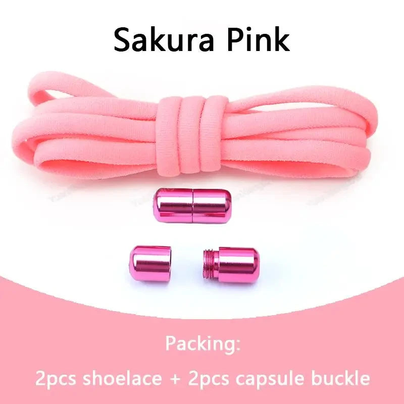 No Tie Shoelaces Semicircle Elastic Shoe Laces For Kids and Adult Sneakers Shoelace Quick Lazy Metal Lock Laces Shoe Strings