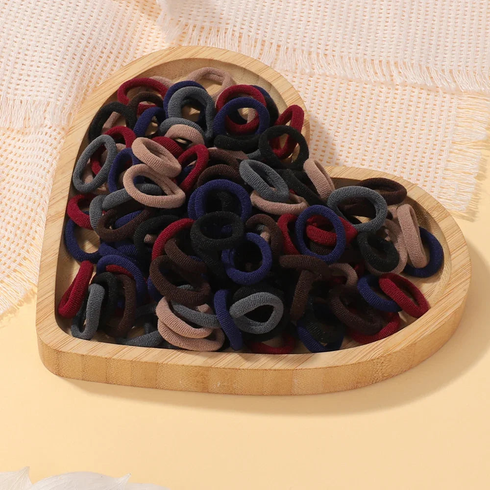 100/200Pcs Girls Colorful Hair Bands Set Nylon Elastic Rubber Band Children Ponytail Holder Scrunchies Kids Hair Accessories