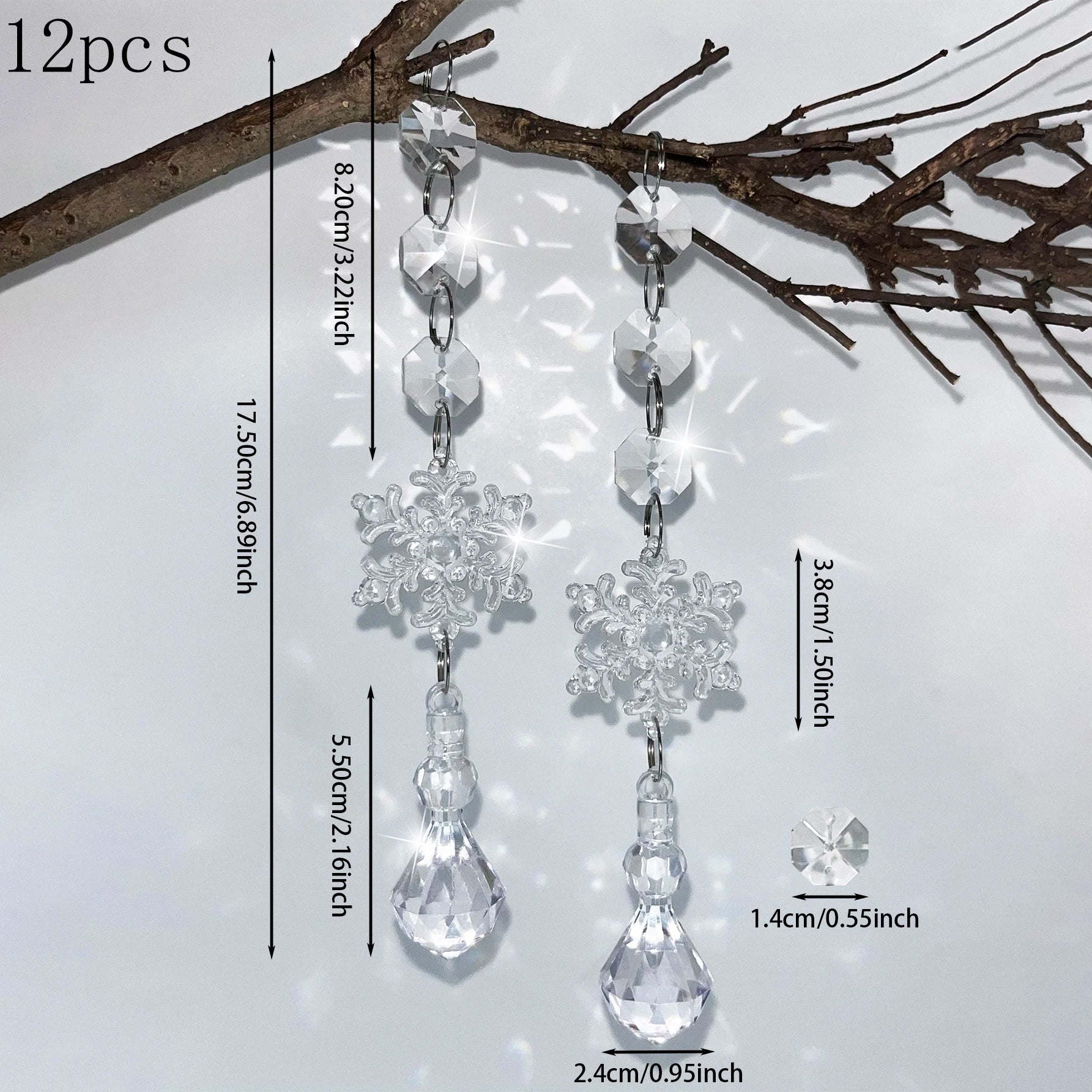 Outdoor Christmas Decoration Pendants, Curtains, Door Curtains, Home, Wedding Decor, Christmas Tree, Patio, 12Pcs