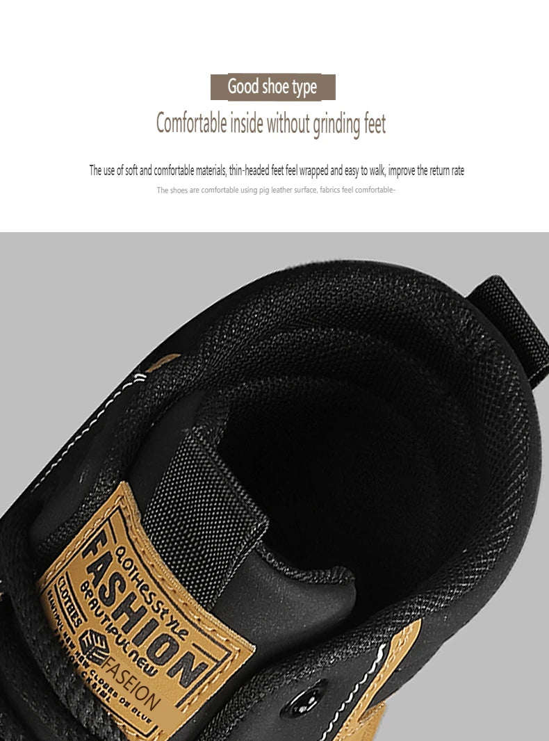 2025 New Autumn Winter Shoes for Men Outdoor Non-slip Wear-resistant Short Boots Fashion Comfort Casual Men's Shoes Botas Hombre