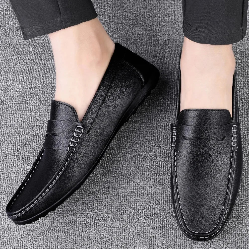 Shoes Men's 2025 Spring/Autumn New Casual Leather Shoes for Driving Flat Bottomed Man Shoes  Designer Loafers Men