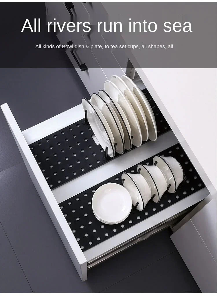 Kitchen Organizer Sink Dish Drying Rack Sink Drain Shelf Bowl Plates Shelf Storage Drawer Desktop Adjustable Holder Accessories