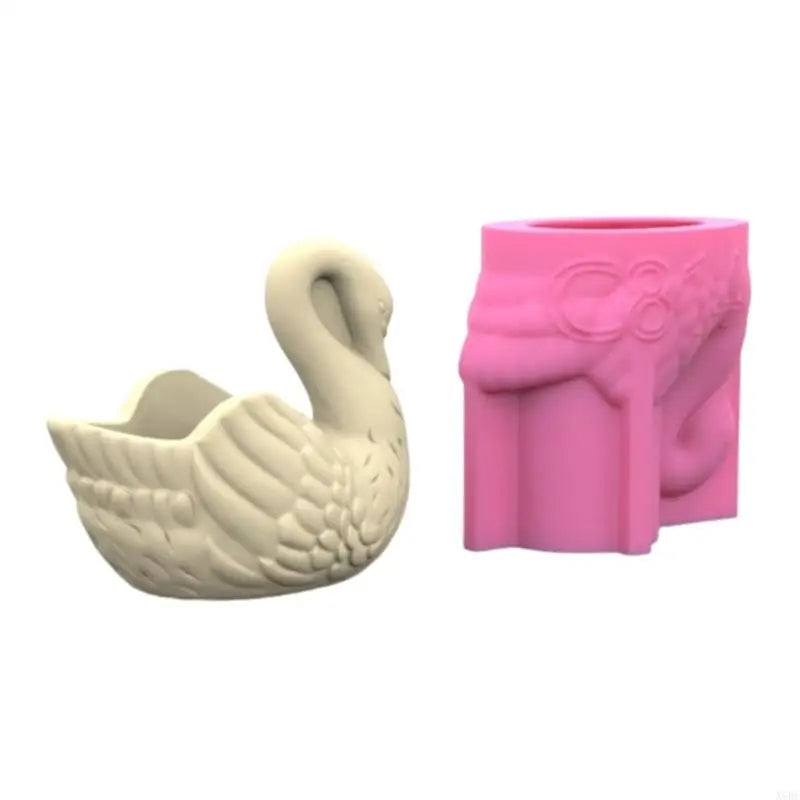 Swan shaped Flower Pot Silicone Mold Candle Cup Concrete Plaster Succulent Plant Pot Molds Epoxy Resin Storage Box Mould