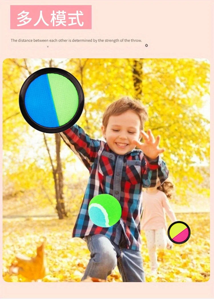 1Set Kids Sucker Sticky Ball Toy Outdoor Sports Catch Ball Game Set Throw And Catch Parent-Child Interactive Outdoor Toys