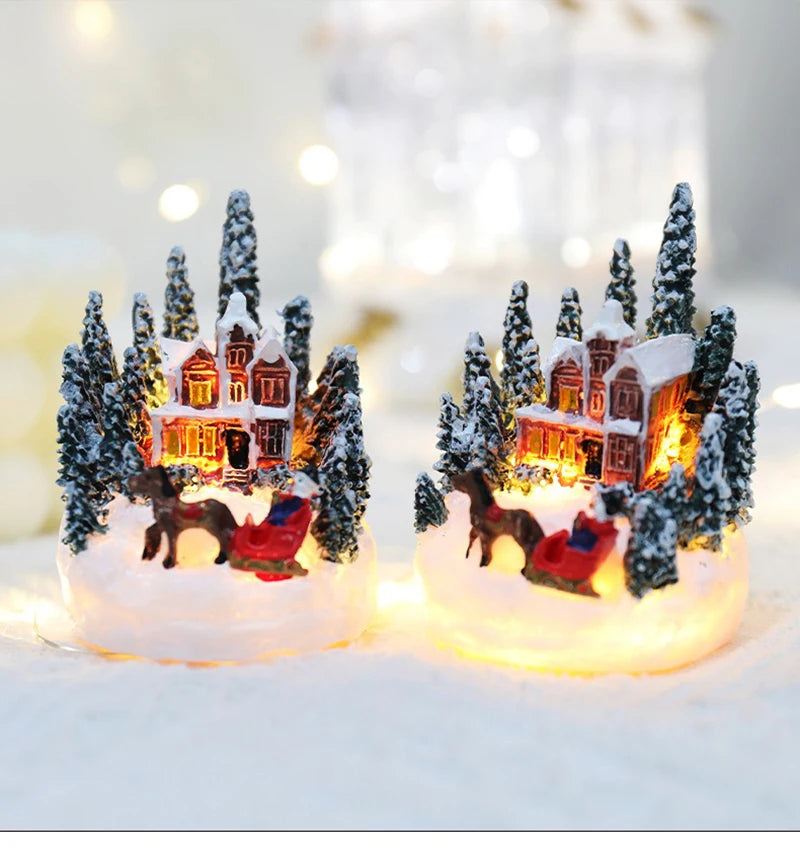 Christmas Decorations  LED Night Lights Luminous Micro Landscape House Children's Creative Gift Christmas New Year Ornaments