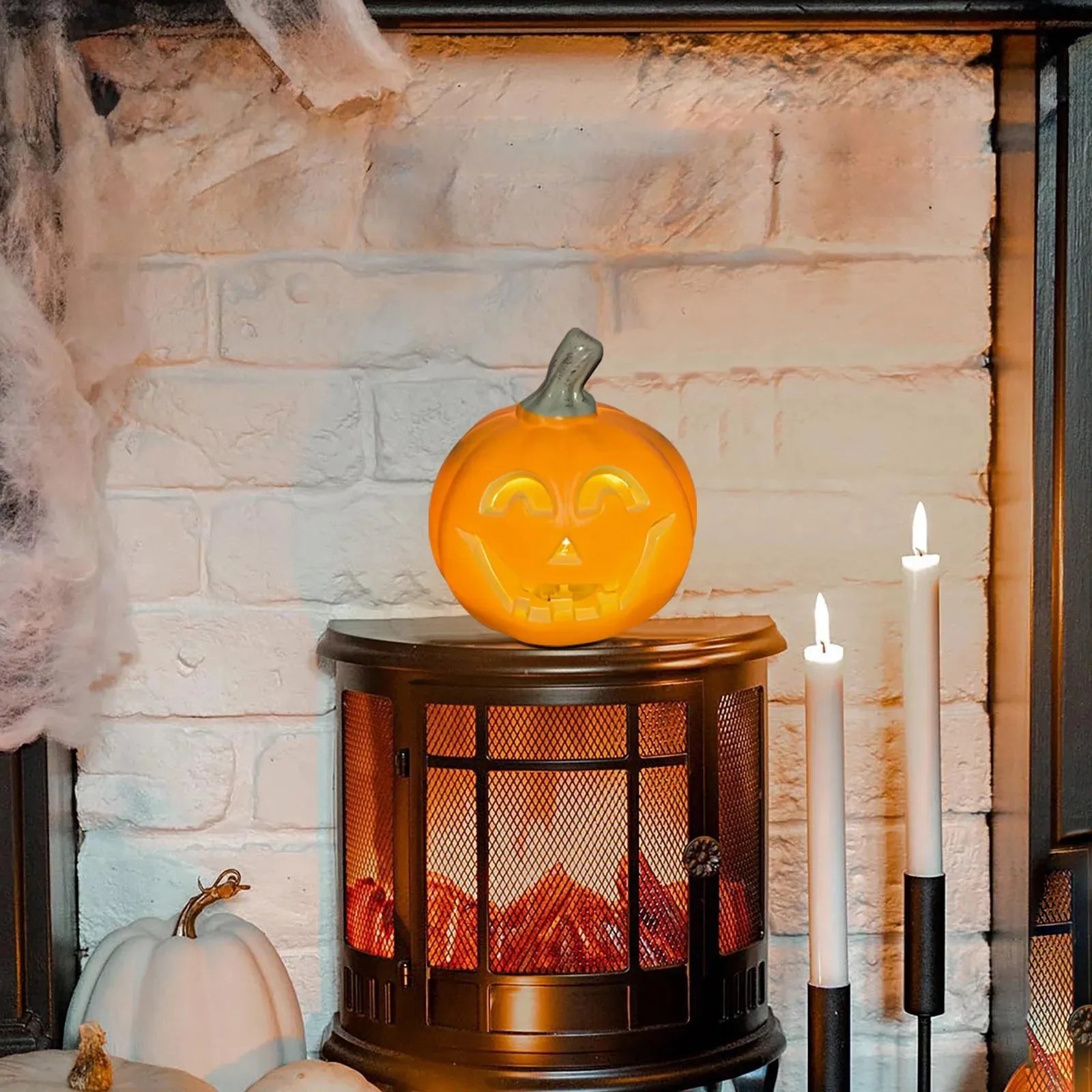 Halloween Decorative Pumpkin Props Lantern Decor Creative Pumpkin Led Lamp Home Decoration Props Accessories Without Battery