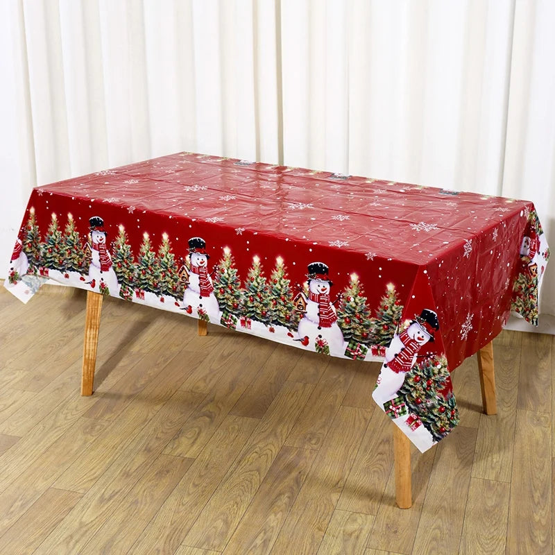 Christmas PE Tablecloth Merry Christmas Decoration For Home 2025 Navidad Kerst Xmas Decor Noel Kerst Happy New Year Gift 2026