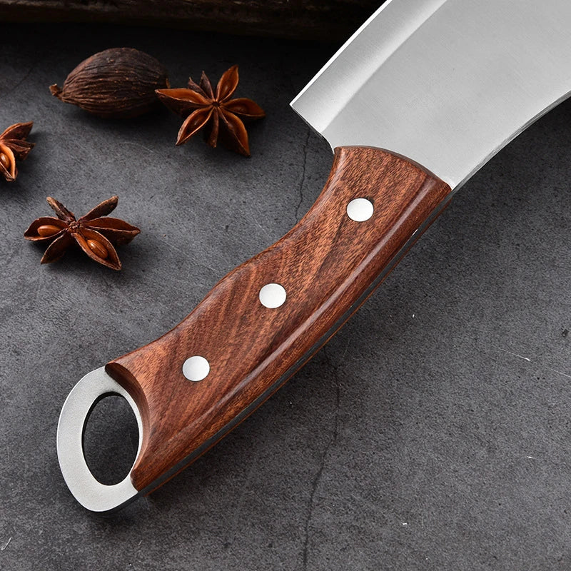 Kitchen Chef Knife Stainless Steel Meat Fish Fruit Vegetable Slicing Bone Chopping Professional Butcher Cleaver Knife with Cover