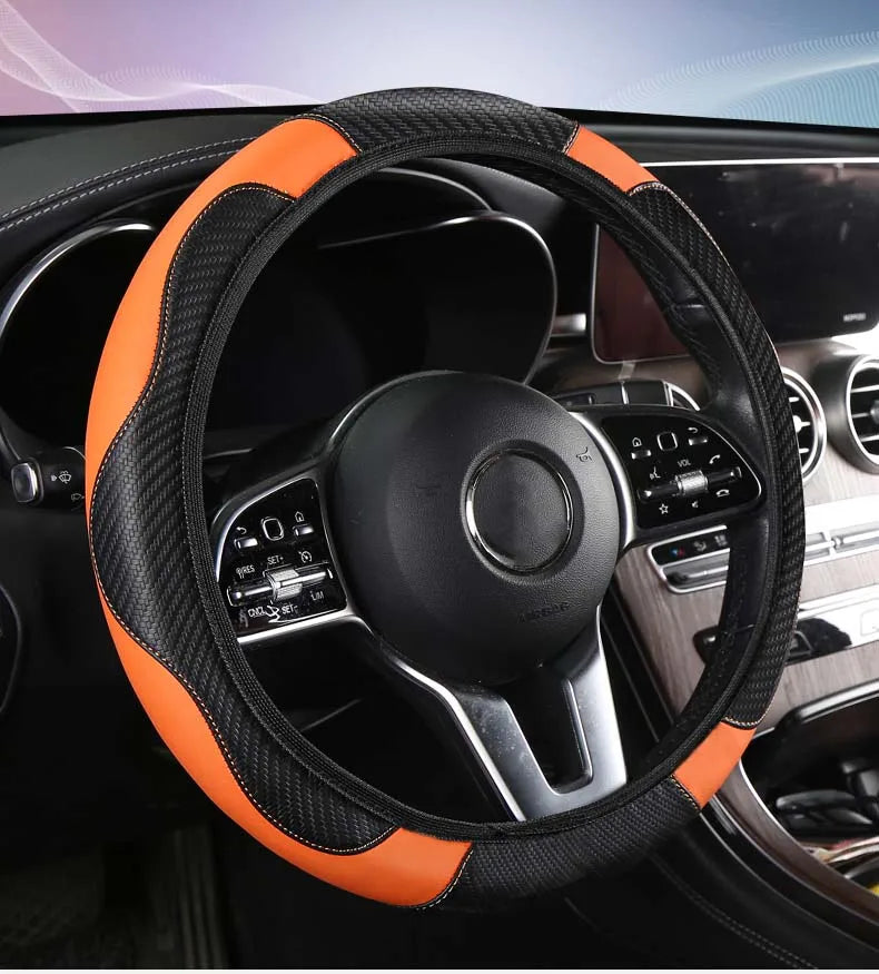 Non-inner-ring Automobile Steering Wheel Cover Leather Four Seasons for Spring Summer Autumn Winter for Men and Women