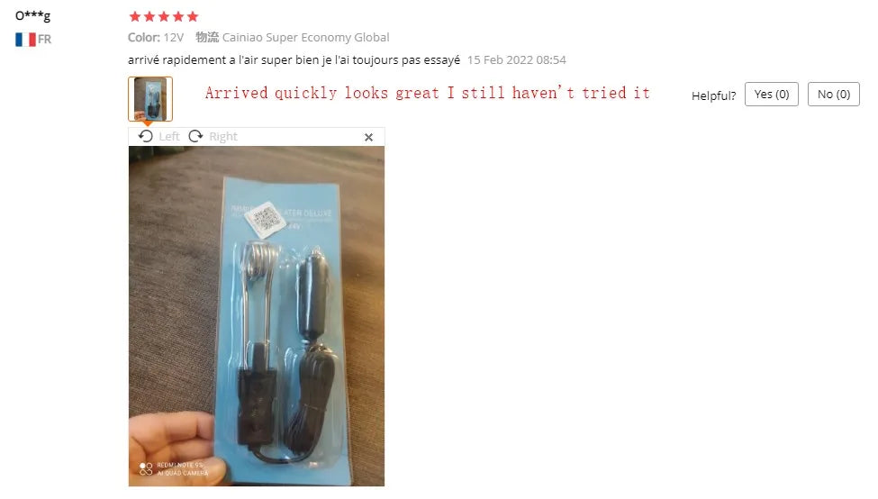 Mini Electric Water Heater Immersion Instantaneous Water Heating Rod 12V/24V Portable Car Hot Water Boiler Heater