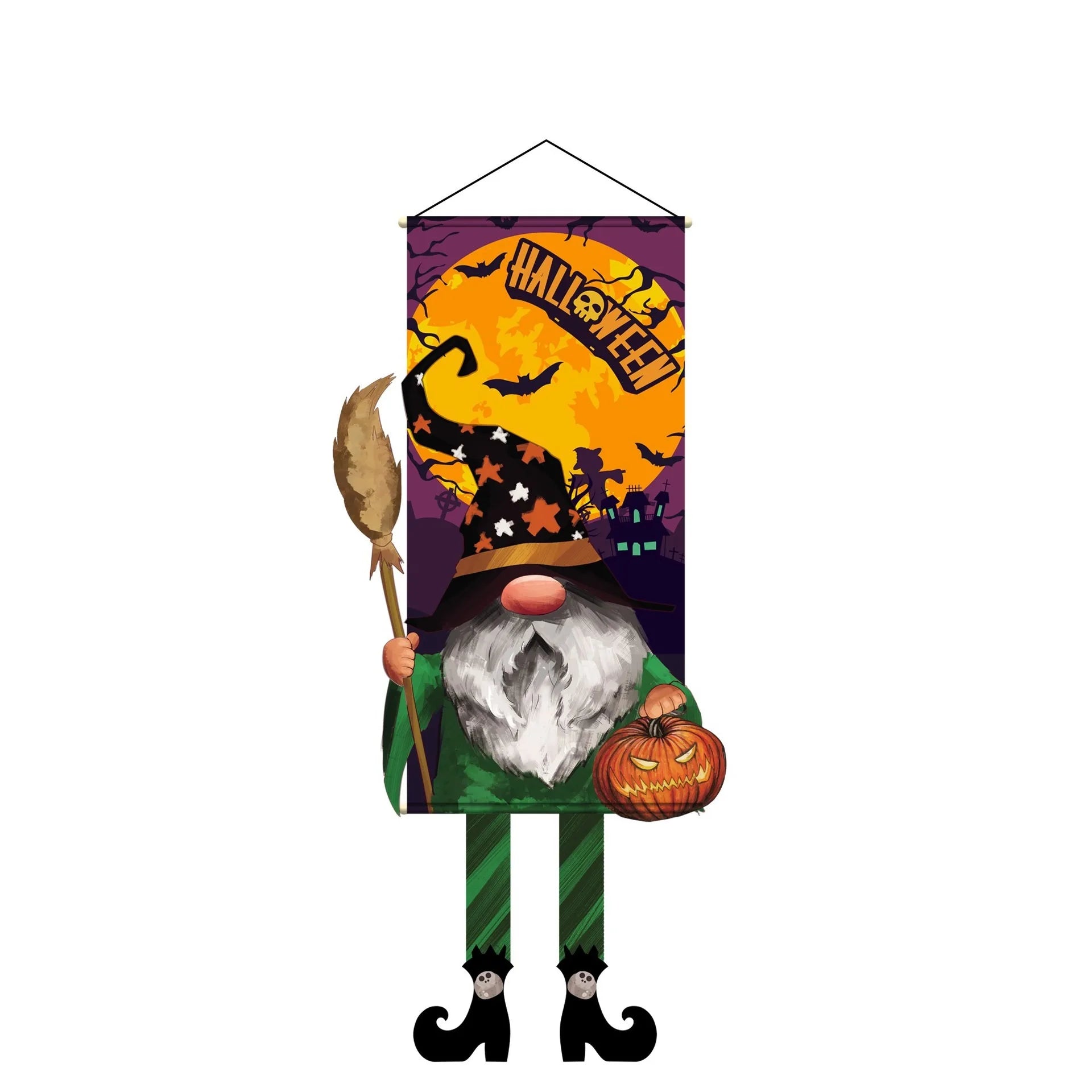 Halloween Pumpkin Gnome Door Hanging Banner Cartoon Skull Ghost Festival Party DIY Trick or Treat Happy Halloween Day 2025
