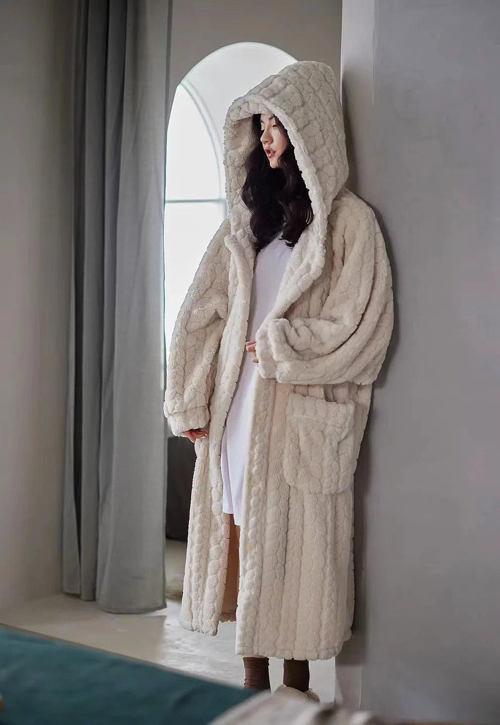2025 Winter Robe For Women Sweet Elegant Jacquard Fashion Homewear Sleepwear Loungewear Christmas Night Warm Comfy Long Bathrobe
