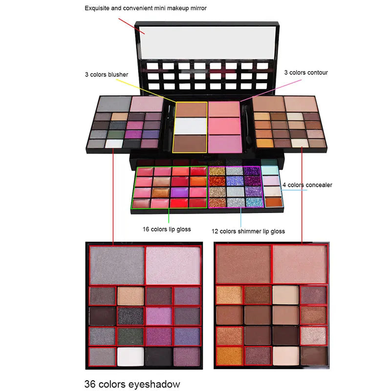 MakeUp Tools 40/74/78 Colors Eyeshadow palette Matte Waterproof Long Lasting Cosmetics makeup Kit Fashion All In One Makeup Gift
