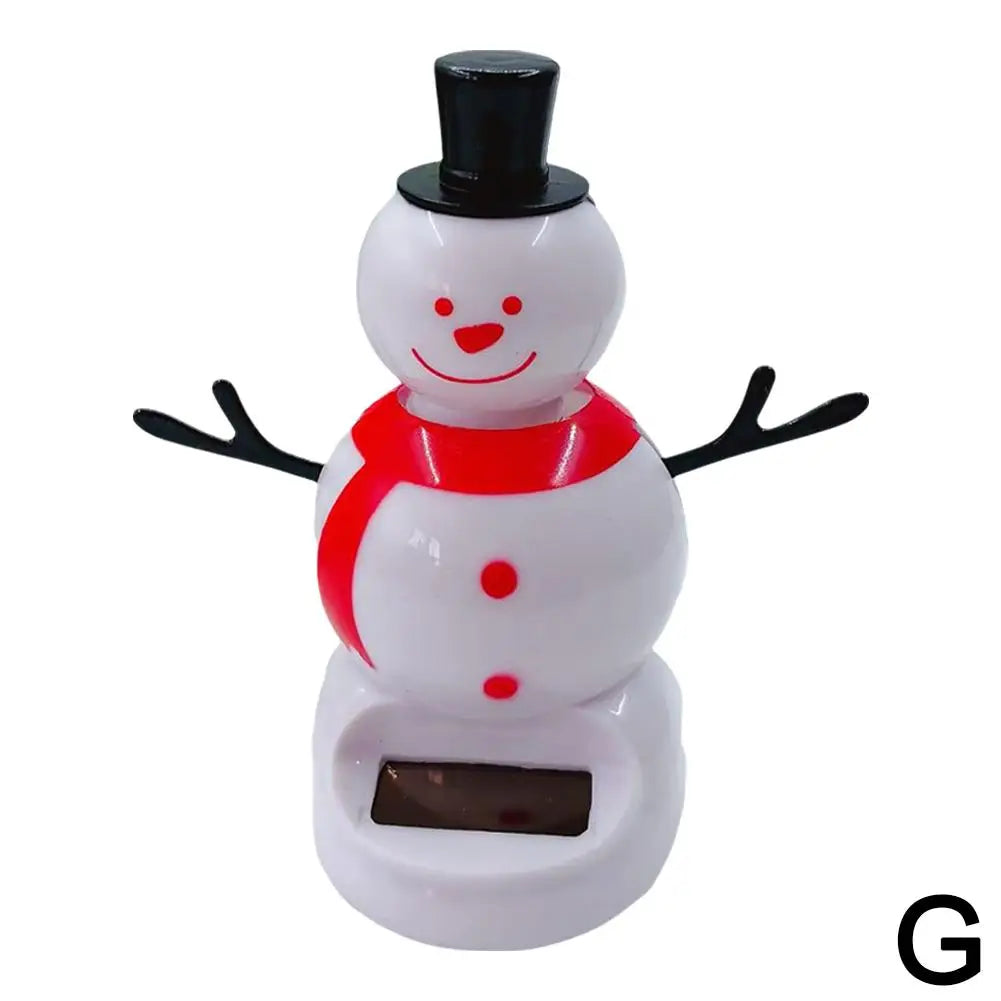 Christmas Car Decoration Solar Dancing Santa Claus Car Ornament Tree Elk Snowman Bobblehead Doll Merry Christmas Gift Accessory