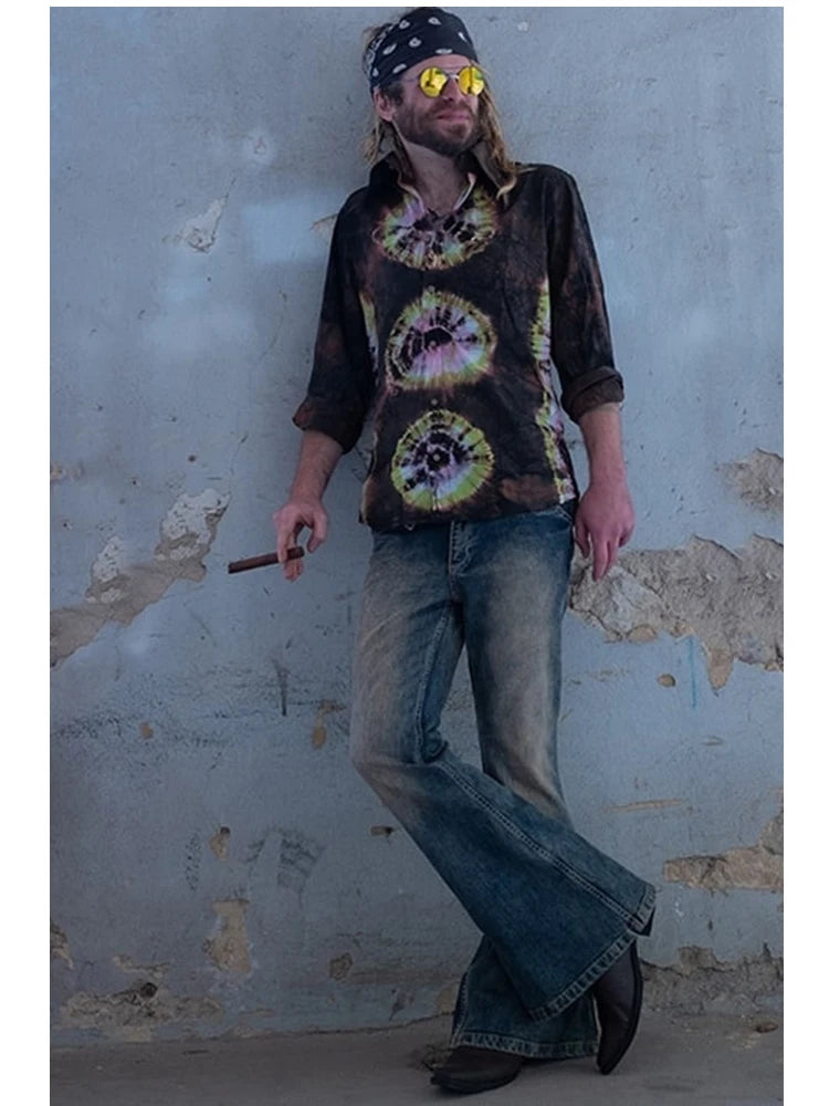 New Trend Denim Tribe Men Jeans 2025 Spring Fall Flare Pants Hip Hop Everyday Wear Pants Summer Fashion Men Quality Jeans S-3XL