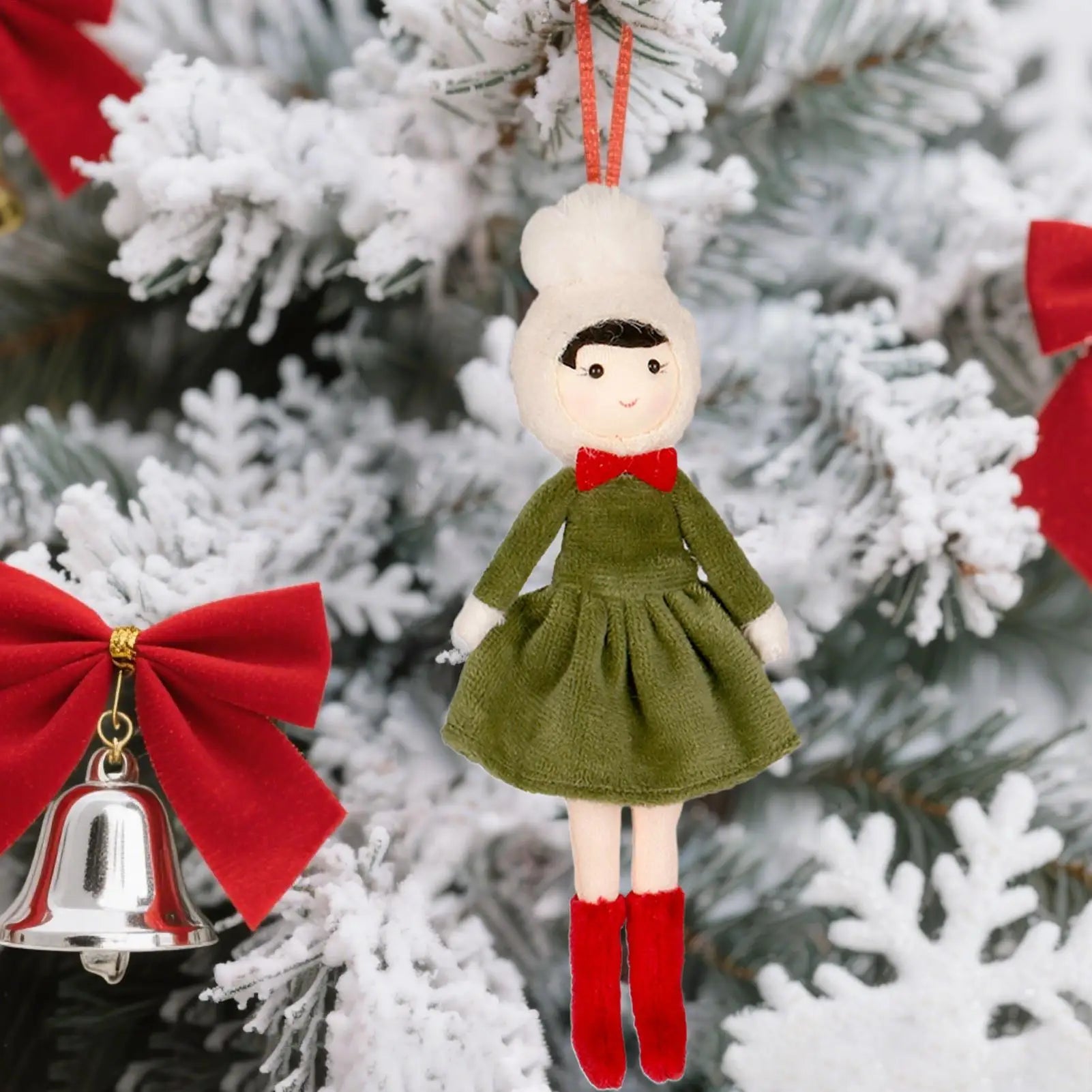 Christmas Tree Ornaments Christmas Tree Plush Pendant Toys Ornaments Cute Decor for Wreath Shelf Table Fireplace Window Entryway