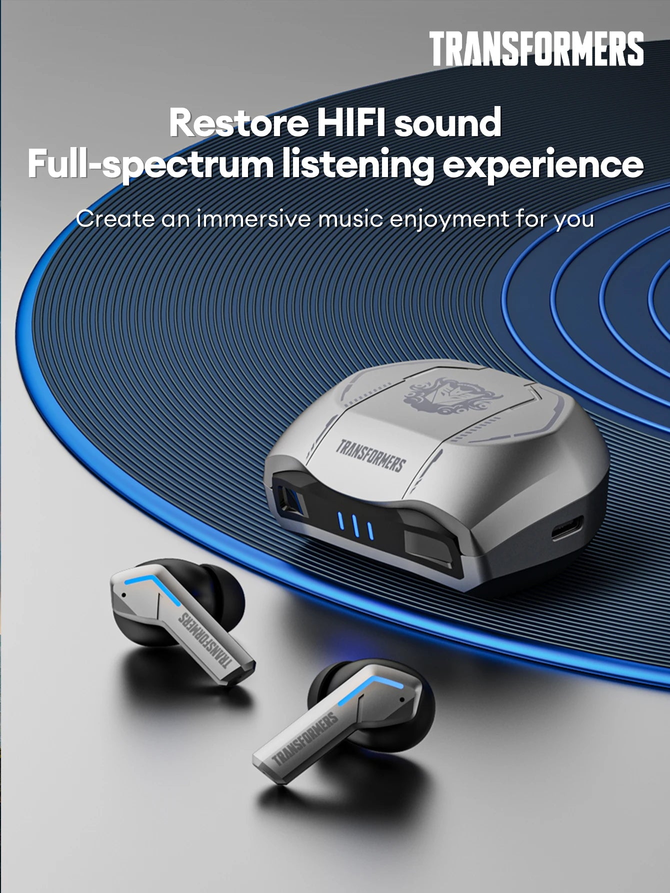 Transformers TF-T06 Bluetooth 5.3 Headset Dual Mode Noise Reduction Earphone for Video Game HIFI Earbuds Stable Connection