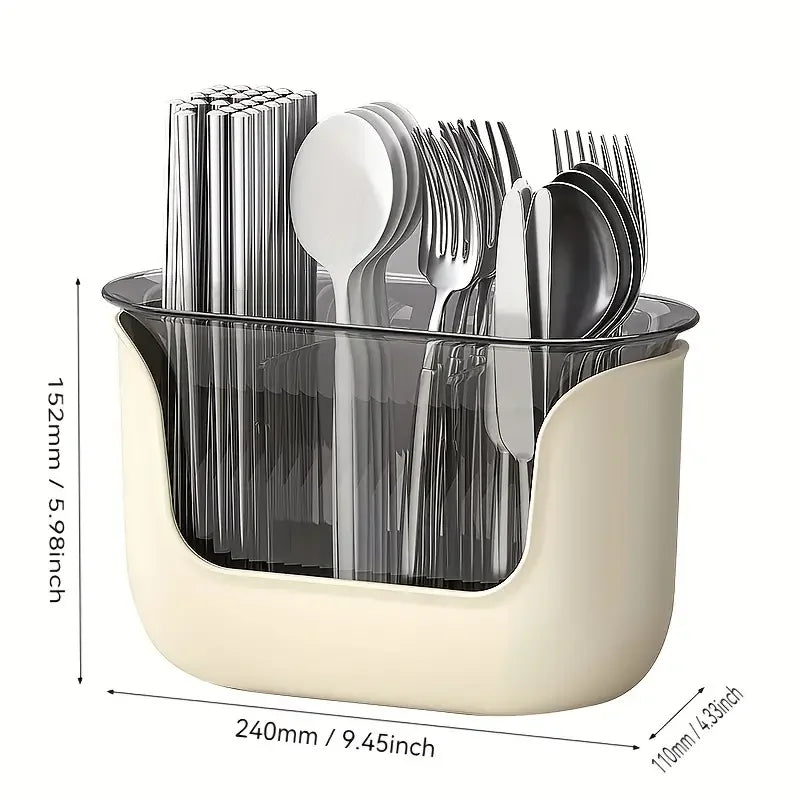 Kitchen Storage Spoon Chopstick Silverware Drying Drain Basket Cutlery Holder 3 Compartment Flatware Caddy Kitchen Accessories
