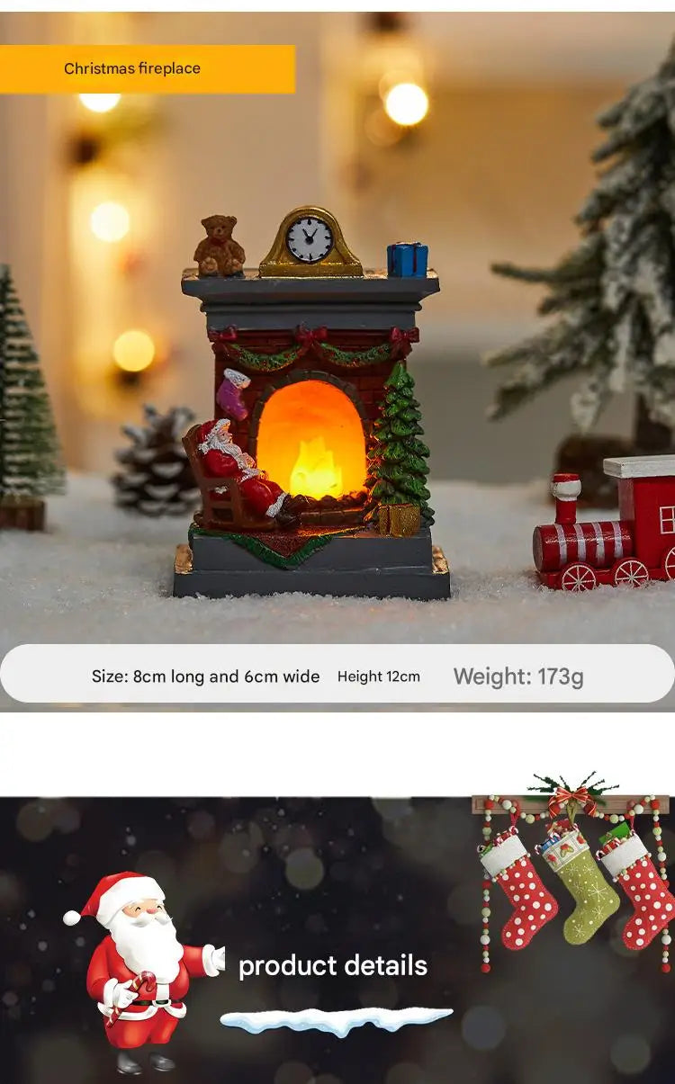 New Christmas resin ornaments Christmas gifts Santa Claus snowman night light holiday decoration ornaments holiday children's to